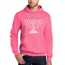 Load image into Gallery viewer, Hanukkah Menorah - Men&#39;s Word Art Hooded Sweatshirt