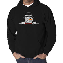 Load image into Gallery viewer, Peeking Snowman - Men's Word Art Hooded Sweatshirt