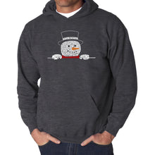 Load image into Gallery viewer, Peeking Snowman - Men's Word Art Hooded Sweatshirt