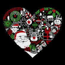 Load image into Gallery viewer, Christmas Themed Heart - Women's Word Art Hooded Sweatshirt