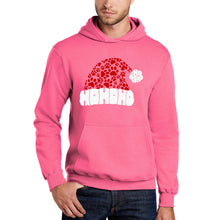 Load image into Gallery viewer, Paw Print Santa Hat - Men's Word Art Hooded Sweatshirt