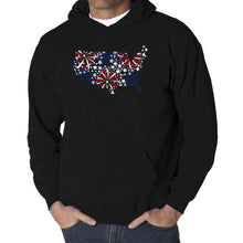 Load image into Gallery viewer, USA Fireworks - Men's Word Art Hooded Sweatshirt