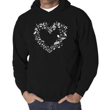 Load image into Gallery viewer, Sheet Music Heart - Men's Word Art Hooded Sweatshirt