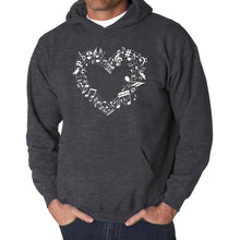 Load image into Gallery viewer, Sheet Music Heart - Men's Word Art Hooded Sweatshirt