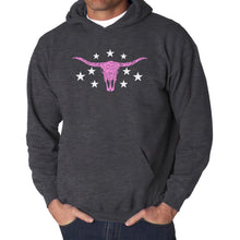 Load image into Gallery viewer, Cowgirl Cowskull - Men's Word Art Hooded Sweatshirt