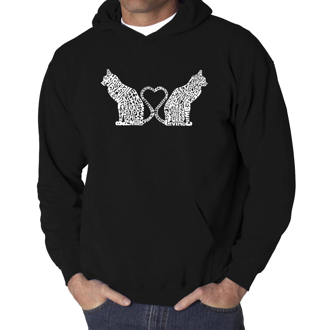 Cat Tail Hearts - Men's Word Art Hooded Sweatshirt