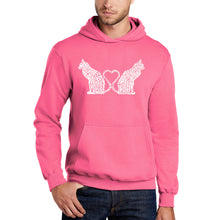 Load image into Gallery viewer, Cat Tail Hearts - Men&#39;s Word Art Hooded Sweatshirt