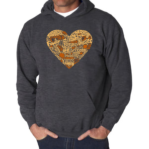 Thanksgiving Heart - Men's Word Art Hooded Sweatshirt