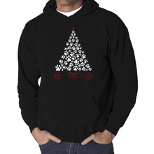 Load image into Gallery viewer, Paw Christmas Tree - Men&#39;s Word Art Hooded Sweatshirt