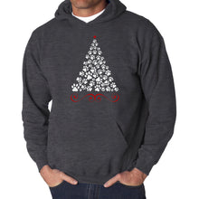 Load image into Gallery viewer, Paw Christmas Tree - Men&#39;s Word Art Hooded Sweatshirt