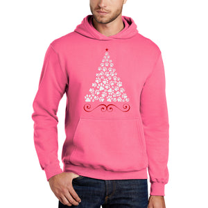 Paw Christmas Tree - Men's Word Art Hooded Sweatshirt