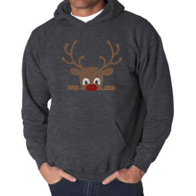 Load image into Gallery viewer, Peeking Reindeer - Men's Word Art Hooded Sweatshirt
