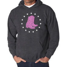 Load image into Gallery viewer, Cowgirl Boots - Men&#39;s Word Art Hooded Sweatshirt