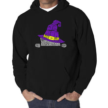 Load image into Gallery viewer, Peeking Witch Cat - Men&#39;s Word Art Hooded Sweatshirt