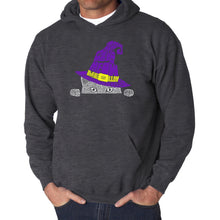 Load image into Gallery viewer, Peeking Witch Cat - Men&#39;s Word Art Hooded Sweatshirt