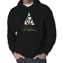 Load image into Gallery viewer, Meowy Christmas Tree - Men&#39;s Word Art Hooded Sweatshirt