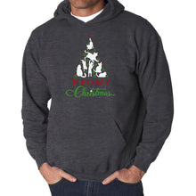 Load image into Gallery viewer, Meowy Christmas Tree - Men&#39;s Word Art Hooded Sweatshirt