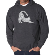 Load image into Gallery viewer, Stretching Cat - Men&#39;s Word Art Hooded Sweatshirt