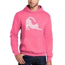 Load image into Gallery viewer, Stretching Cat - Men&#39;s Word Art Hooded Sweatshirt