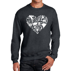 Halloween Heart - Men's Word Art Crewneck Sweatshirt