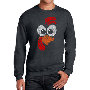 Turkey Face - Men's Word Art Crewneck Sweatshirt