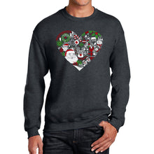 Load image into Gallery viewer, Christmas Themed Heart - Men's Word Art Crewneck Sweatshirt