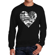 Load image into Gallery viewer, Musical Instrument Heart - Men's Word Art Crewneck Sweatshirt