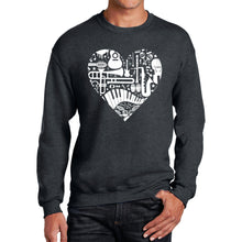 Load image into Gallery viewer, Musical Instrument Heart - Men's Word Art Crewneck Sweatshirt