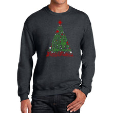 Load image into Gallery viewer, Holiday Christmas Tree - Men's Word Art Crewneck Sweatshirt
