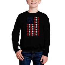 Load image into Gallery viewer, Soccer Flag - Boy's Word Art Crewneck Sweatshirt