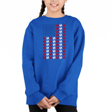 Load image into Gallery viewer, Soccer Flag - Girl's Word Art Crewneck Sweatshirt