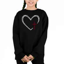 Load image into Gallery viewer, Blessed Heart - Girl's Word Art Crewneck Sweatshirt