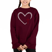 Load image into Gallery viewer, Blessed Heart - Girl's Word Art Crewneck Sweatshirt