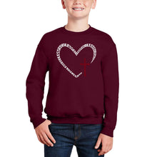Load image into Gallery viewer, Blessed Heart - Boy's Word Art Crewneck Sweatshirt