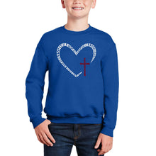 Load image into Gallery viewer, Blessed Heart - Boy's Word Art Crewneck Sweatshirt