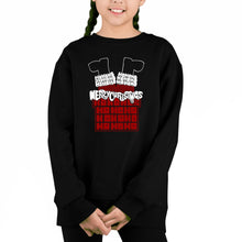 Load image into Gallery viewer, Chimney Santa - Girl&#39;s Word Art Crewneck Sweatshirt