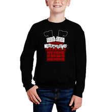 Load image into Gallery viewer, Chimney Santa - Boy's Word Art Crewneck Sweatshirt