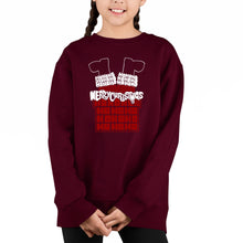 Load image into Gallery viewer, Chimney Santa - Girl&#39;s Word Art Crewneck Sweatshirt