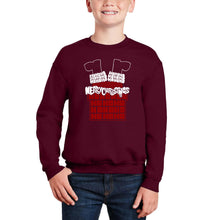 Load image into Gallery viewer, Chimney Santa - Boy's Word Art Crewneck Sweatshirt