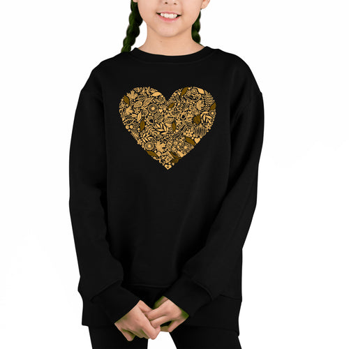 Fall Vibes  - Girl's Word Art Crewneck Sweatshirt