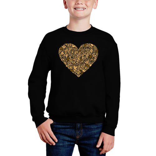 Fall Vibes  - Boy's Word Art Crewneck Sweatshirt