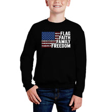 Load image into Gallery viewer, Faith Flag - Boy's Word Art Crewneck Sweatshirt