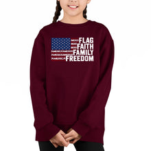 Load image into Gallery viewer, Faith Flag - Girl's Word Art Crewneck Sweatshirt