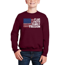 Load image into Gallery viewer, Faith Flag - Boy's Word Art Crewneck Sweatshirt