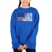 Load image into Gallery viewer, Faith Flag - Girl's Word Art Crewneck Sweatshirt