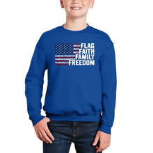 Load image into Gallery viewer, Faith Flag - Boy's Word Art Crewneck Sweatshirt