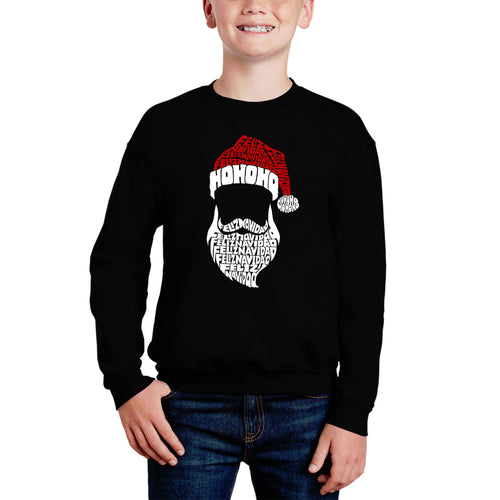 Feliz Navidad Santa Claus - Boy's Word Art Crewneck Sweatshirt