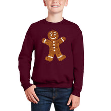 Load image into Gallery viewer, Gingerbread - Boy&#39;s Word Art Crewneck Sweatshirt