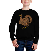 Load image into Gallery viewer, Thankgiving Turkey - Boy's Word Art Crewneck Sweatshirt