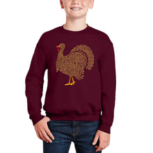 Load image into Gallery viewer, Thankgiving Turkey - Boy's Word Art Crewneck Sweatshirt